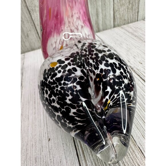 Vtg Hand Blown Art Glass Pelican Bird w/ Fish Figurine Paper Weight 6.5" Tall - Picture 9 of 13